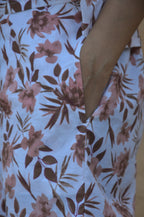 White Floral Printed Sleeveless Cotton Co-ord Set